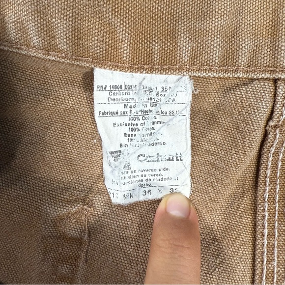 Vintage Carhartt B11 Brn Canvas Carpenter Pants Men's Sz 36x32 USA Made - Picture 7 of 11